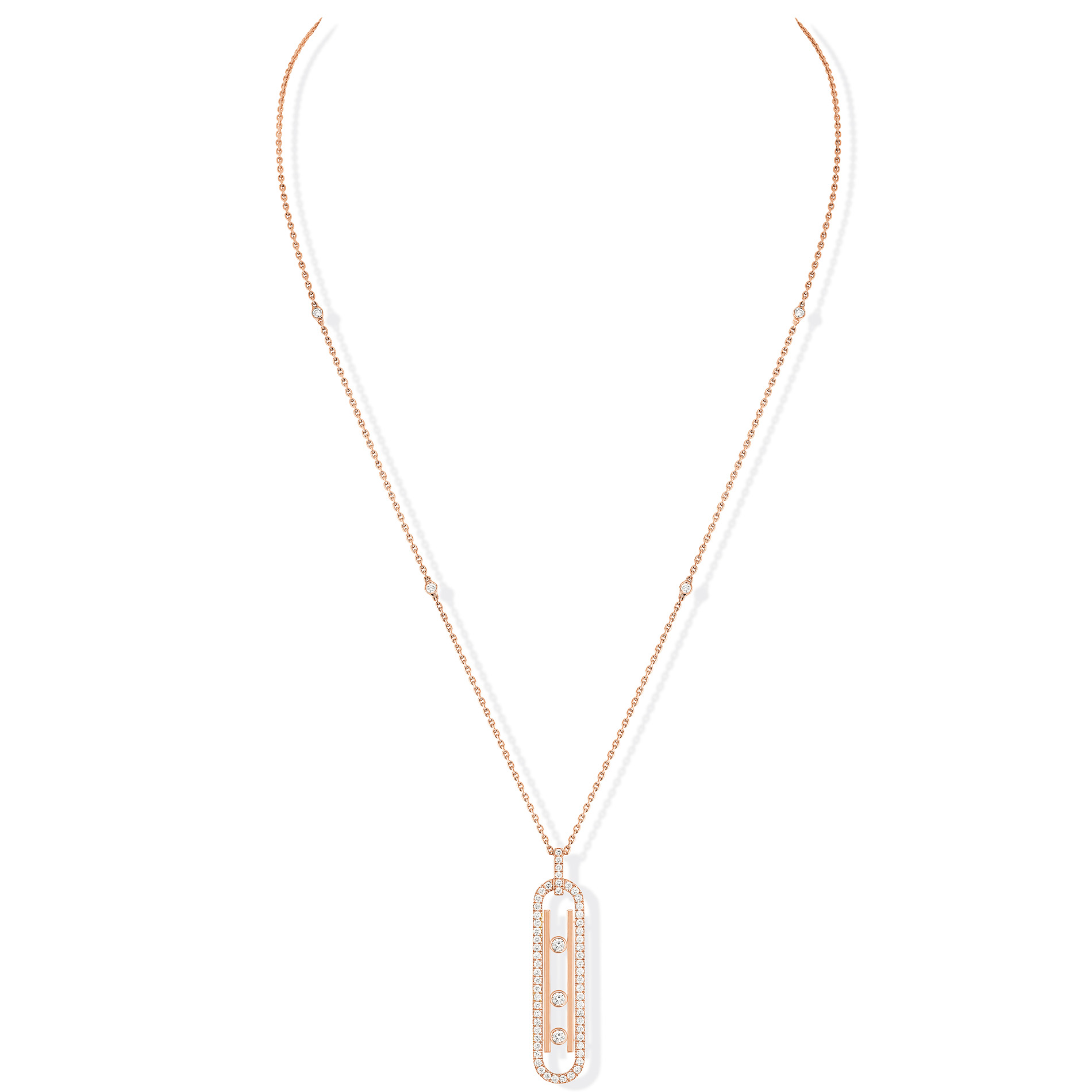 Collier Diamant Or Rose