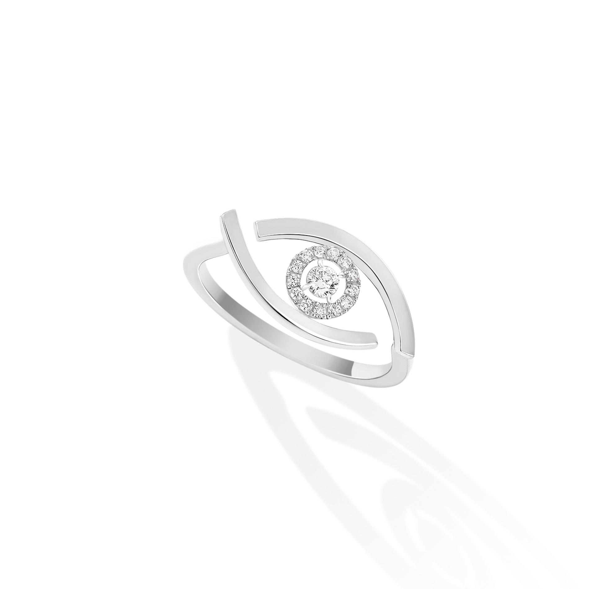 Bague Diamant Or Blanc Lucky Eye Référence :  10036-WG -1