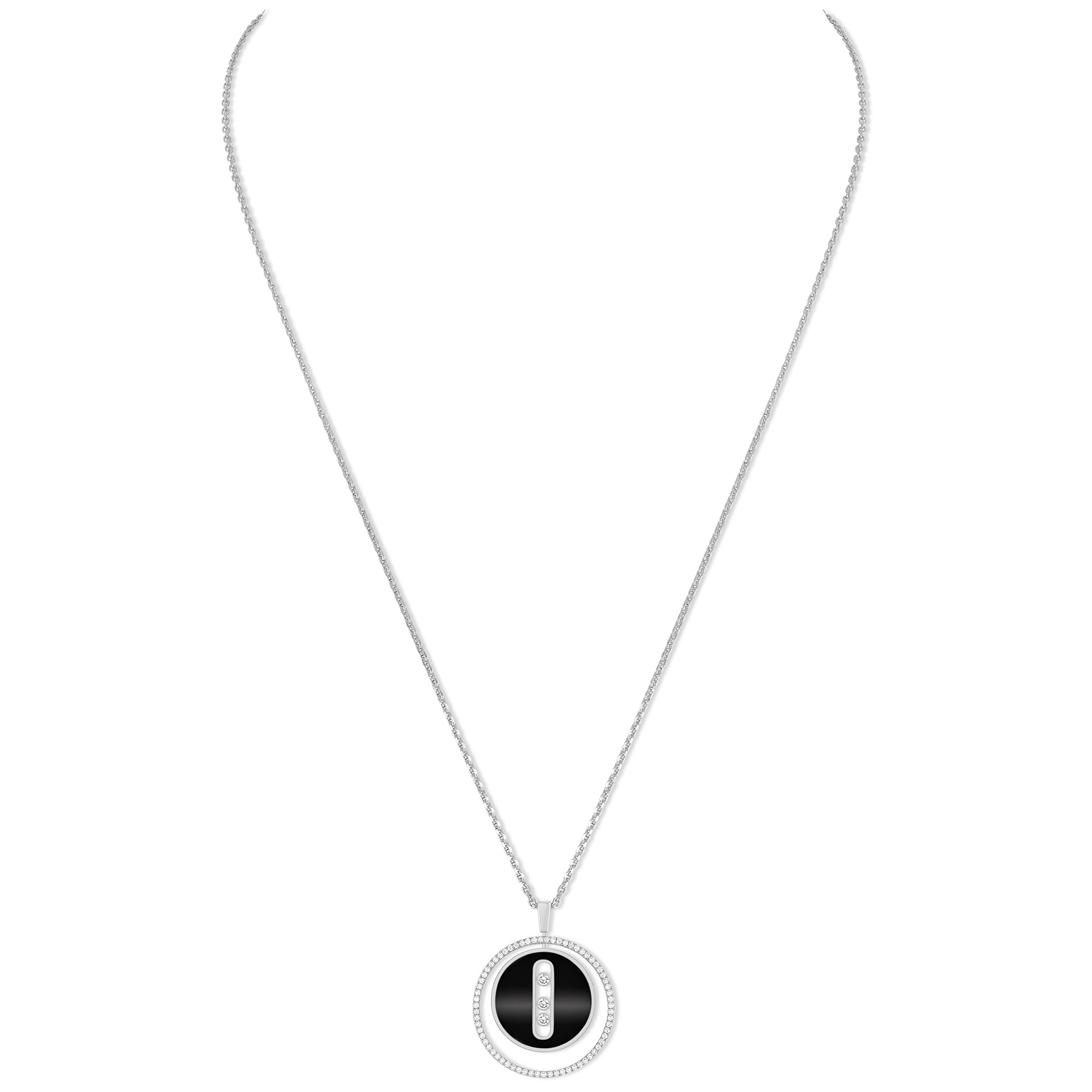 Collier Diamant Or Blanc Lucky Move Référence :  10838-WG -1