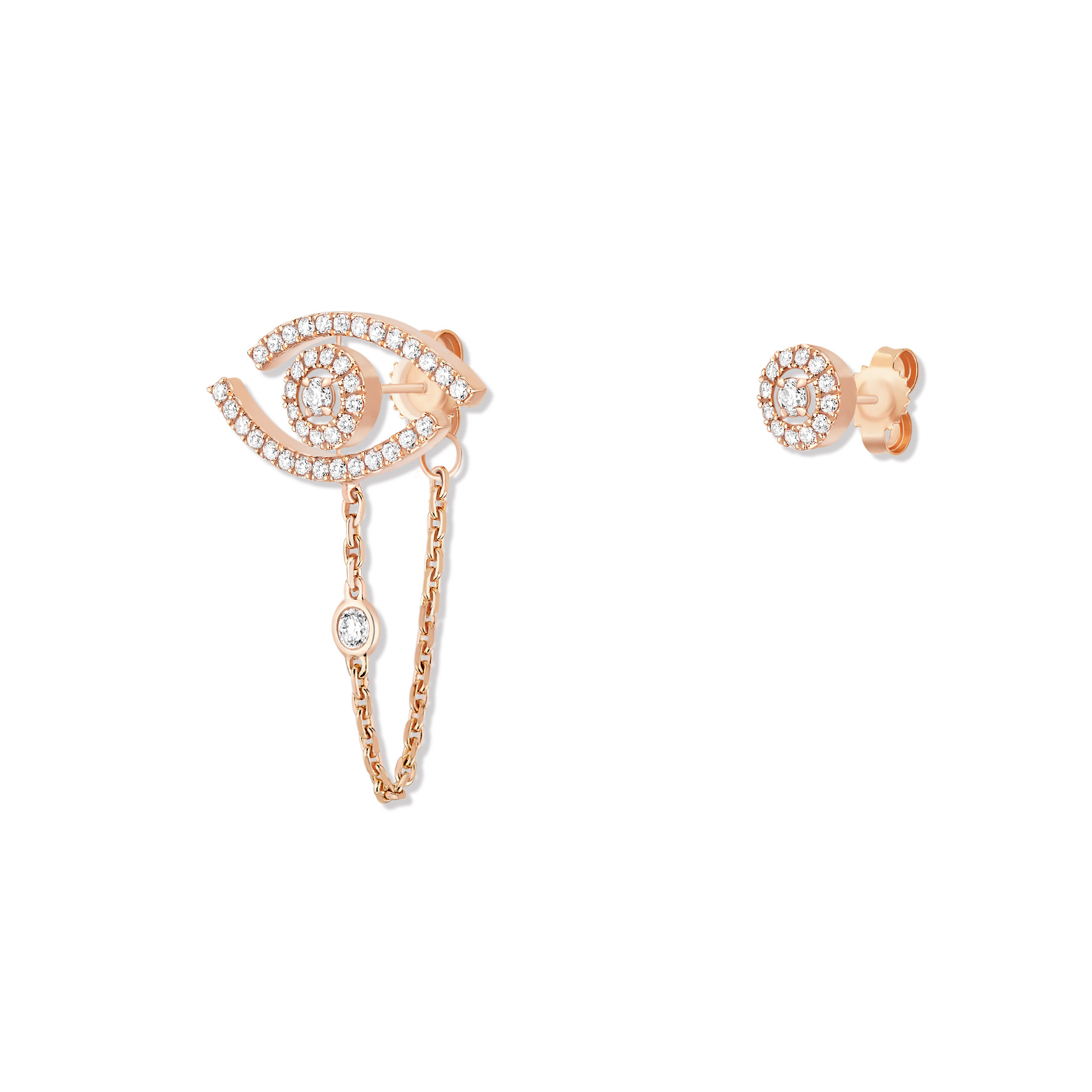 Boucles d'oreilles Diamant Or Rose