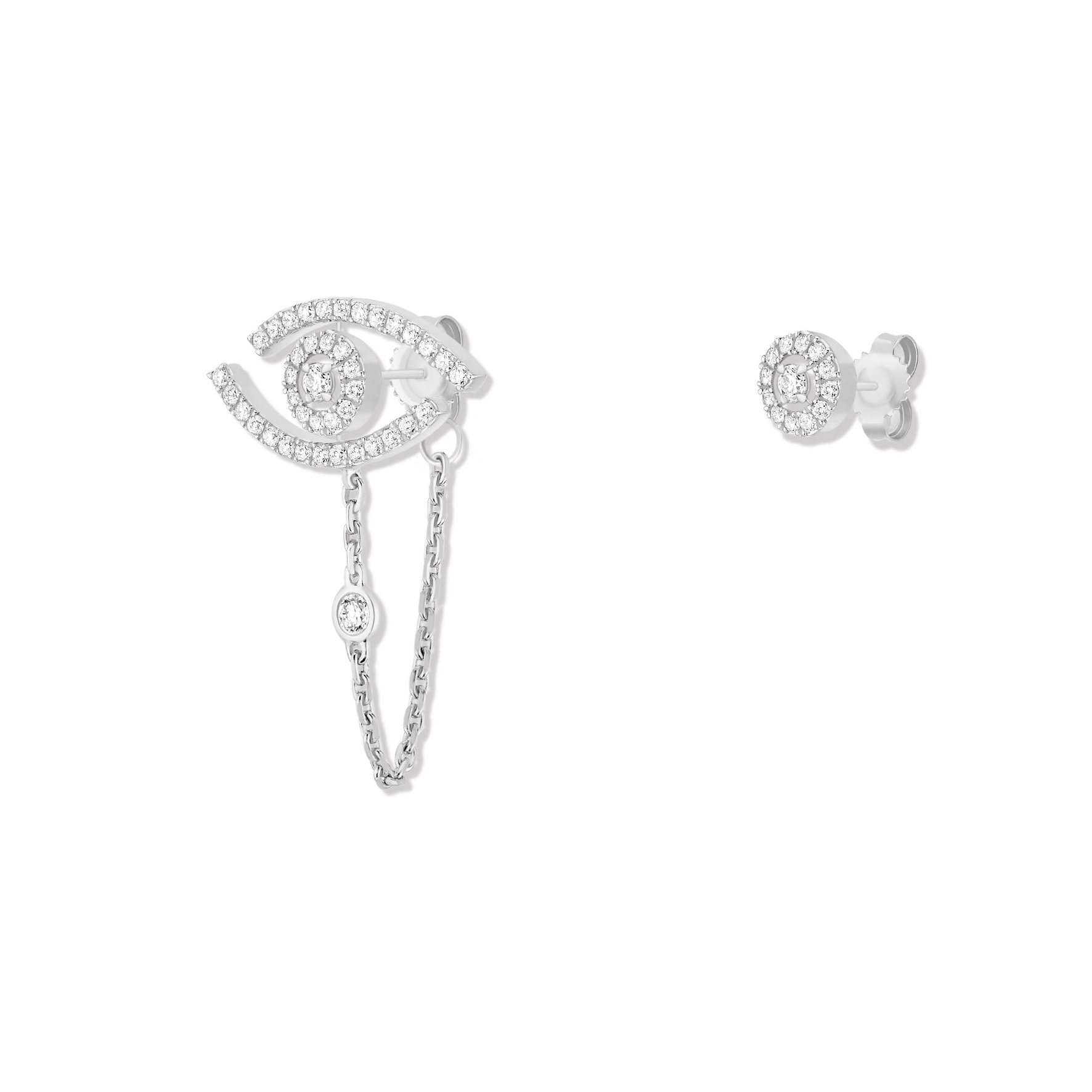 Boucles d'oreilles Diamant Or Blanc