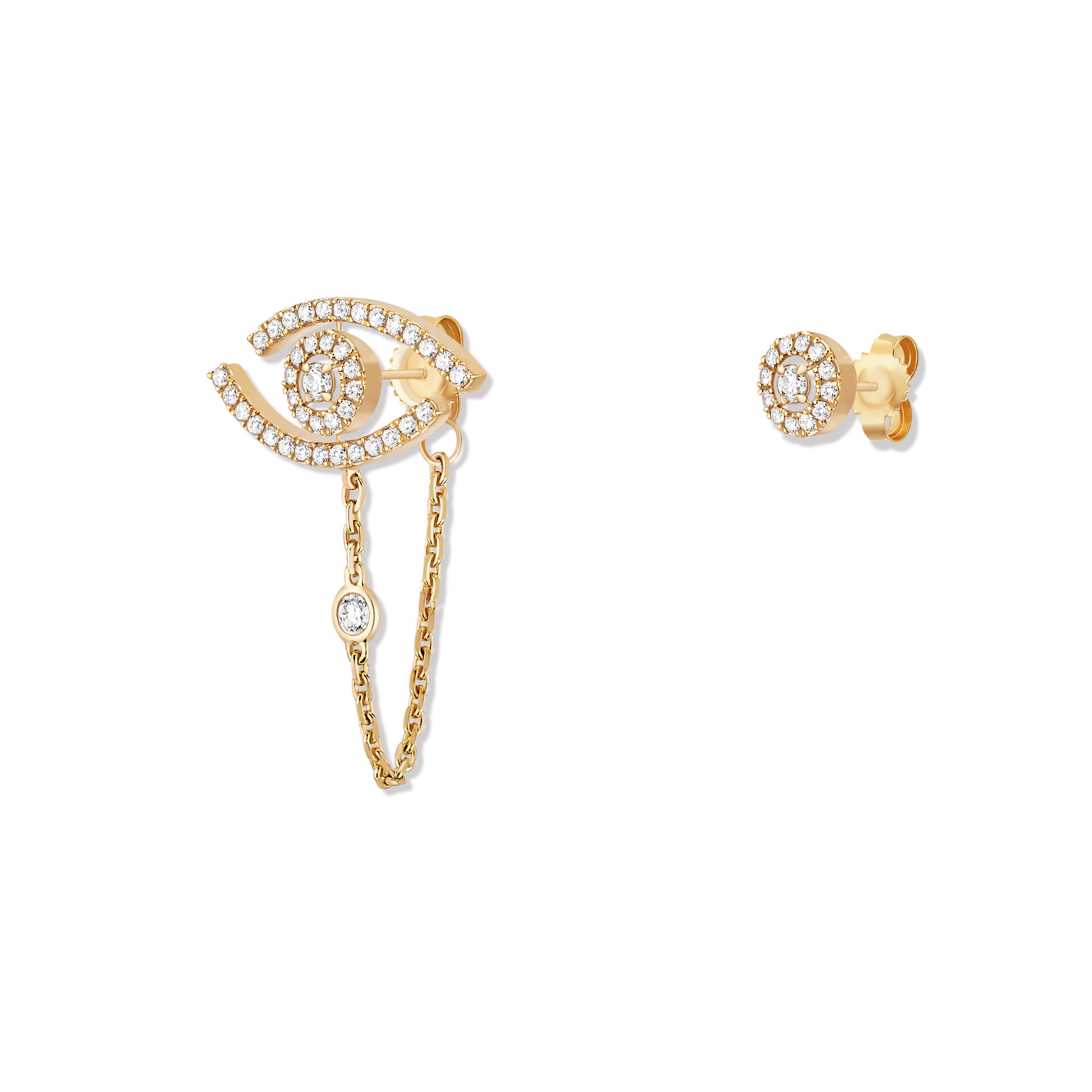 Boucles d'oreilles Diamant Or Jaune