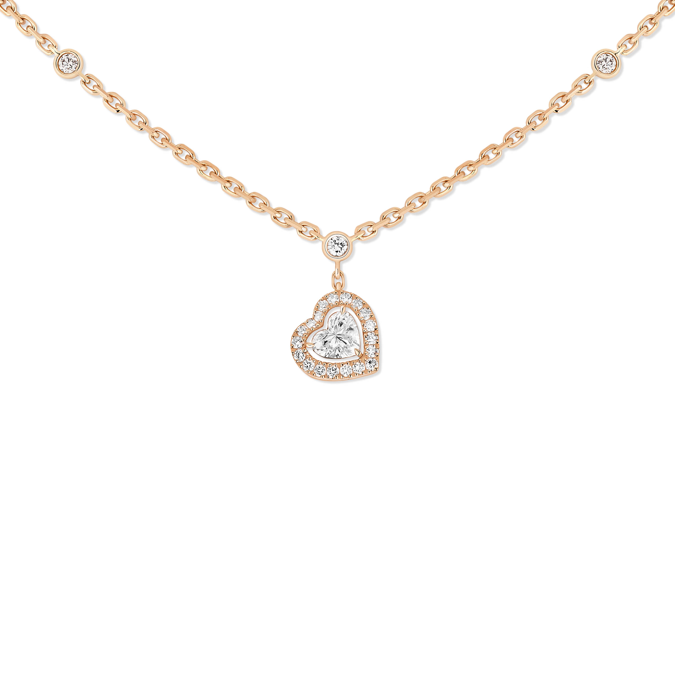 Collier Diamant Or Rose Joy Cœur Référence :  11437-PG -1