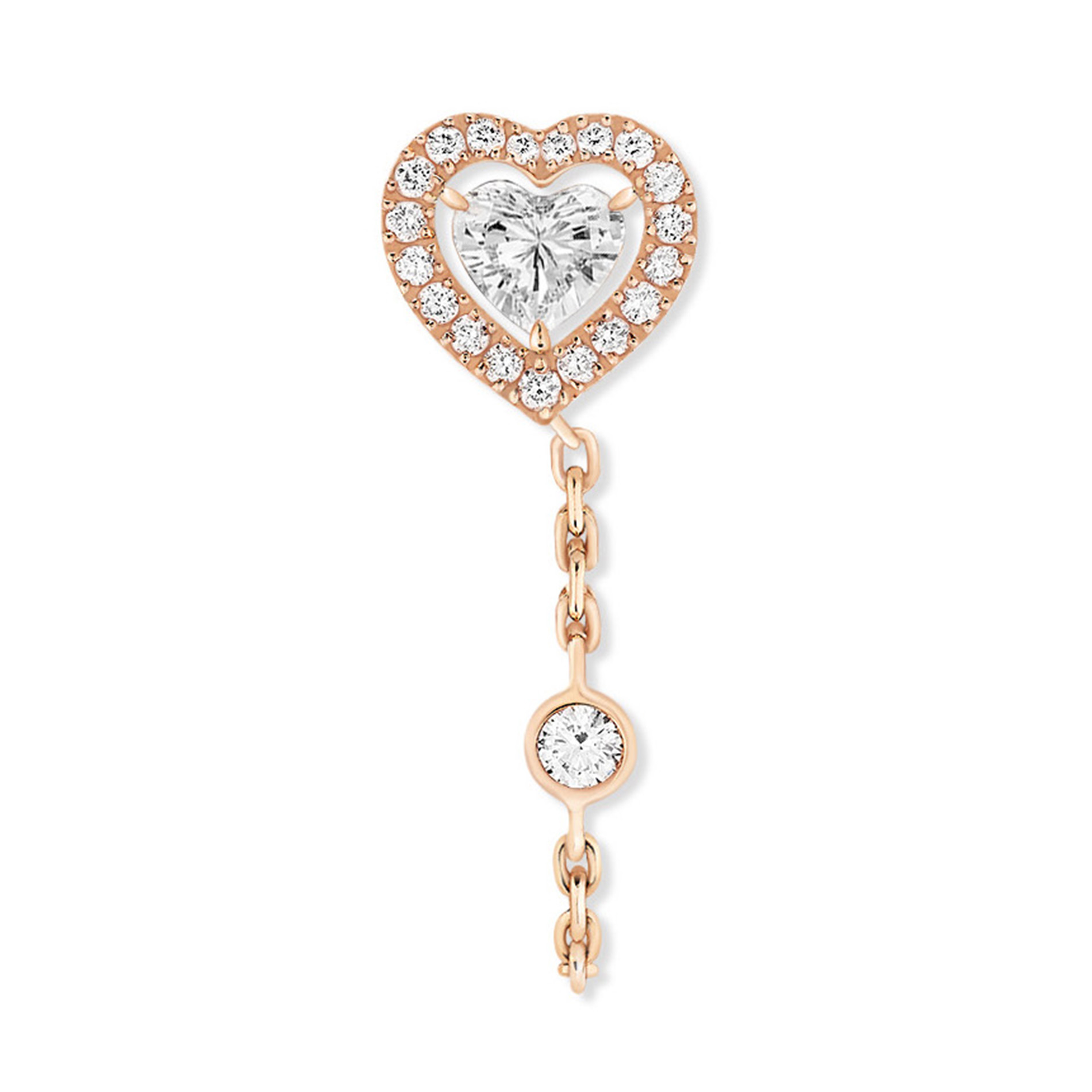 Boucles d'oreilles Diamant Or Rose Joy Coeur Référence :  11557-PG -1