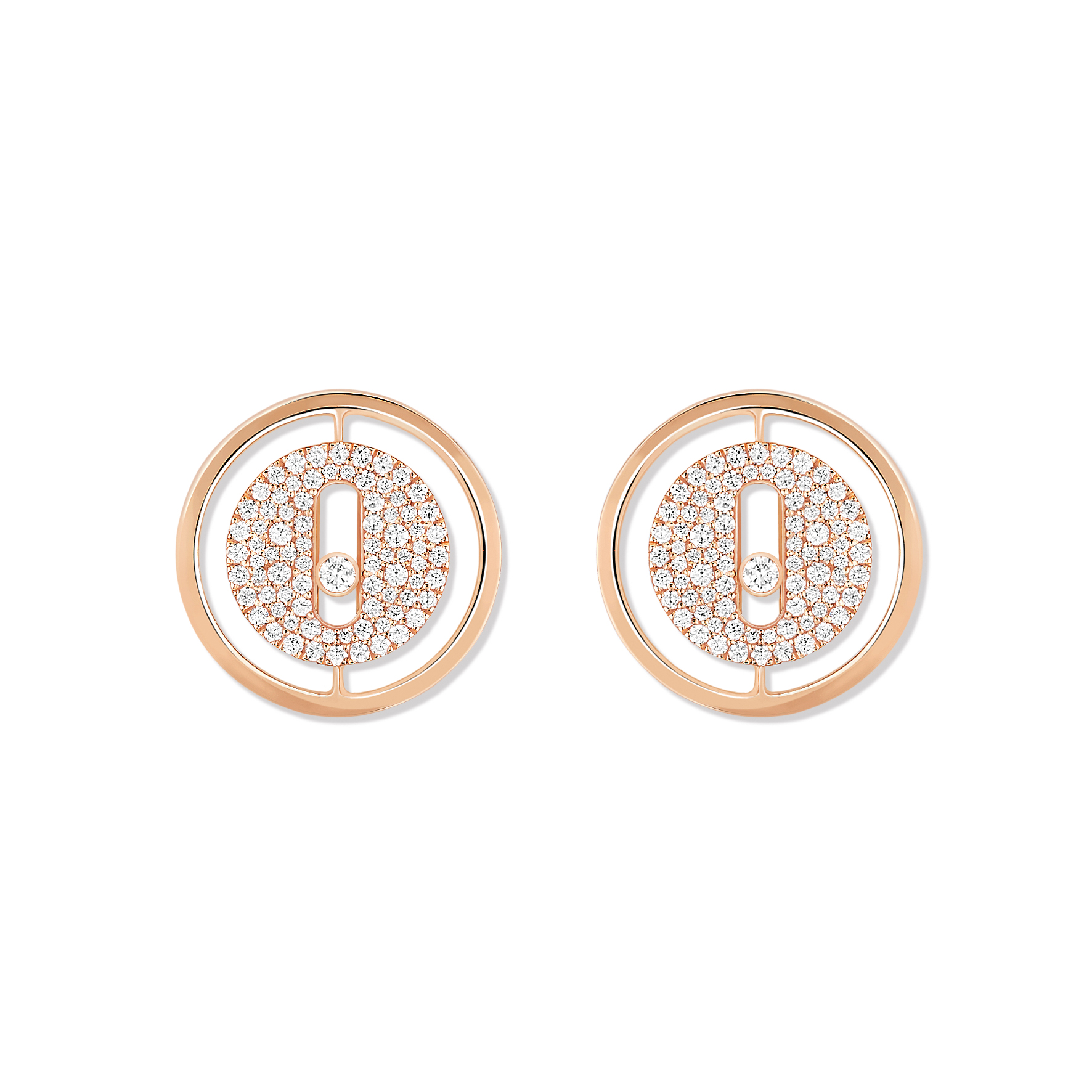 Boucles d'oreilles Diamant Or Rose Lucky Move Référence :  11572-PG -1