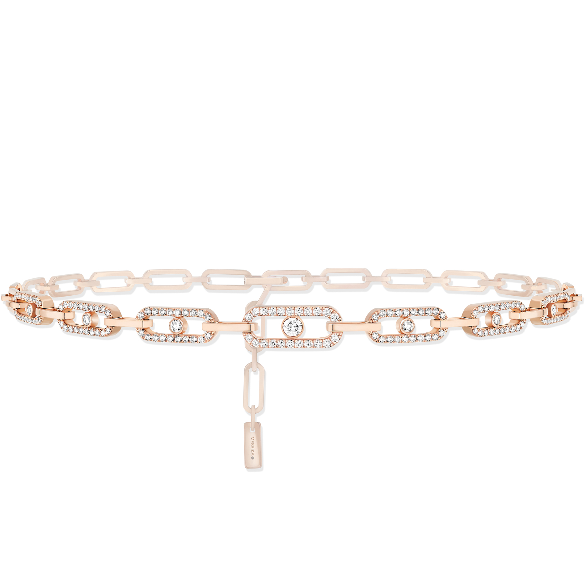 Collier Choker Move Link Multi Diamant Or Rose