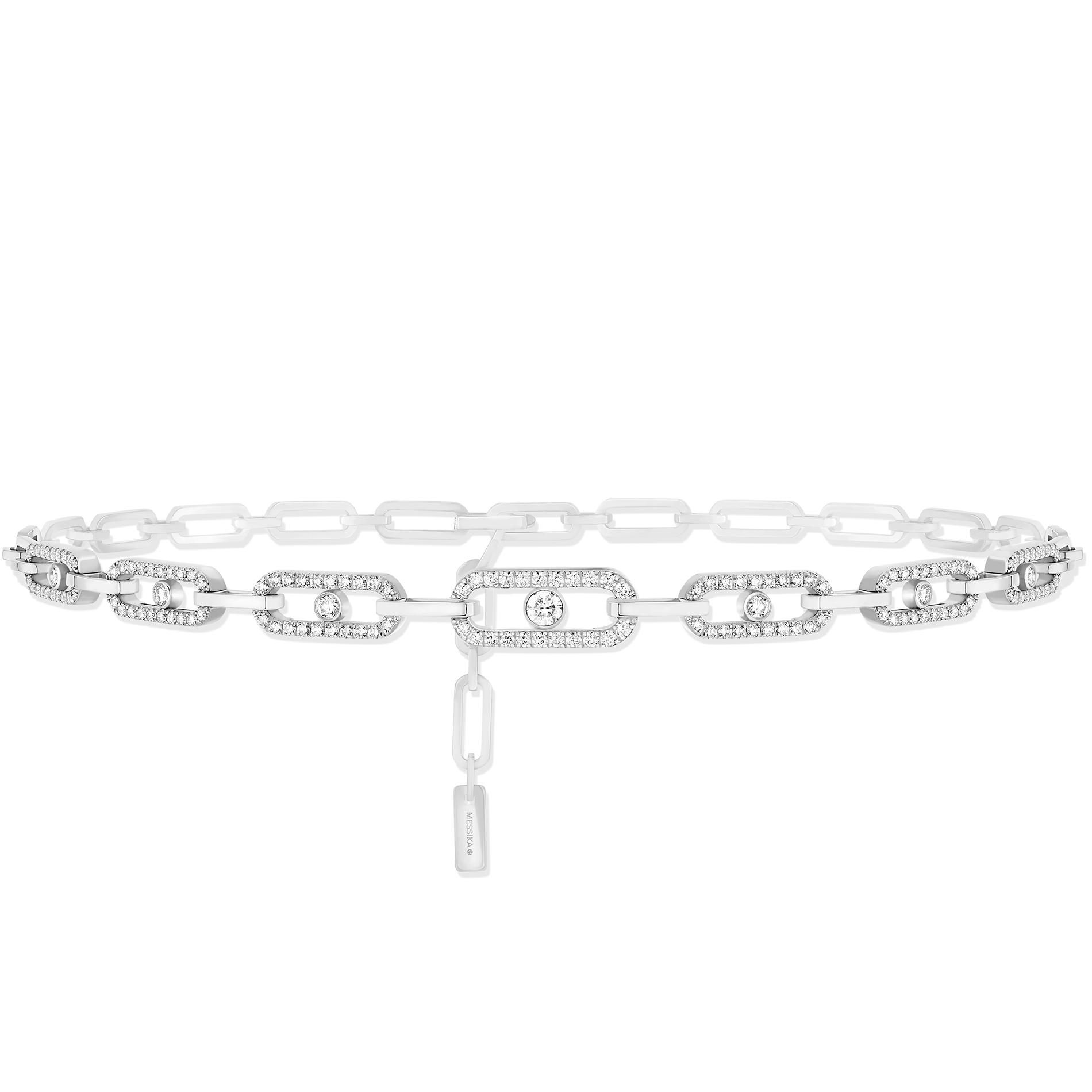 Collier Choker Move Link Multi Diamant Or Blanc