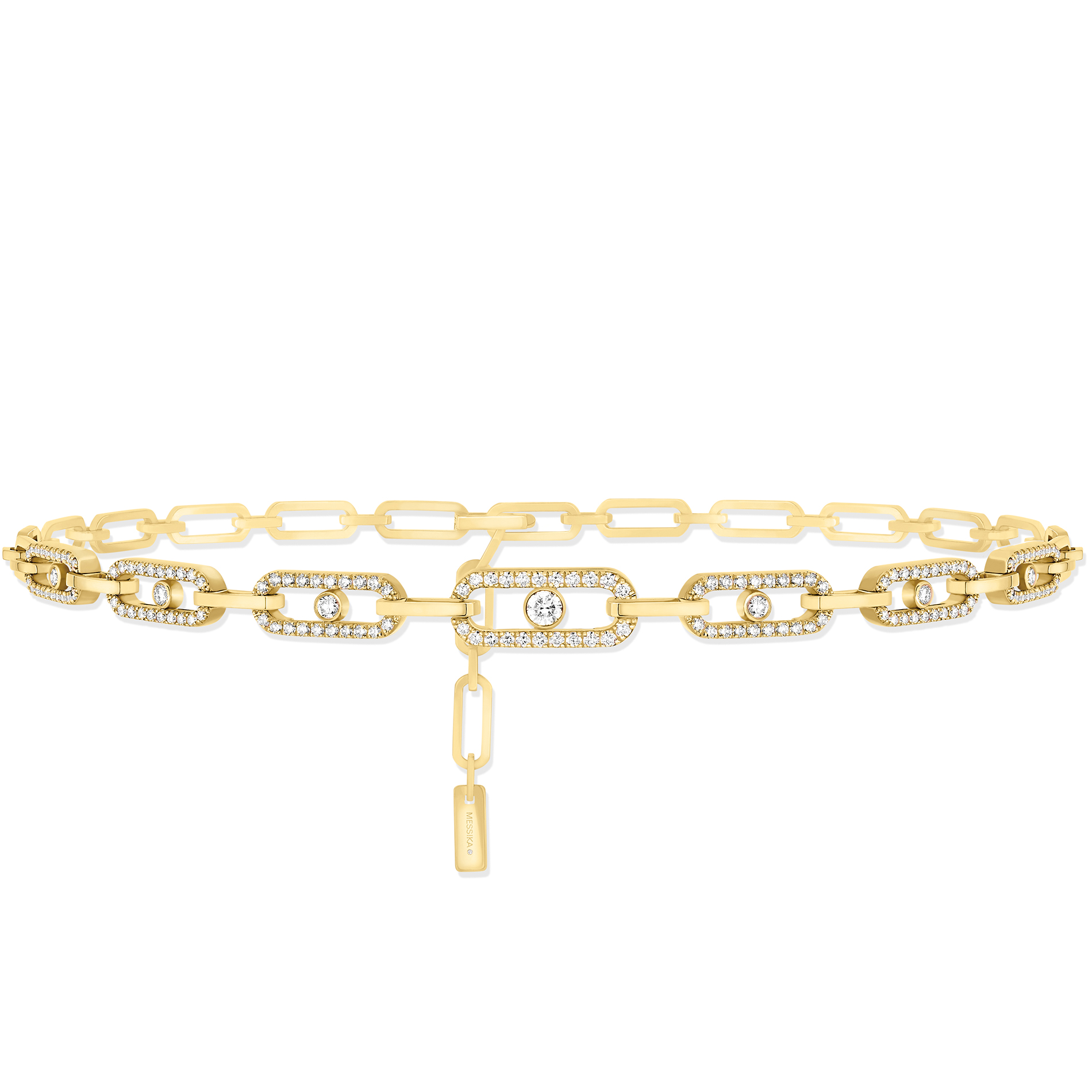 Collier Choker Move Link Multi Diamant Or Jaune