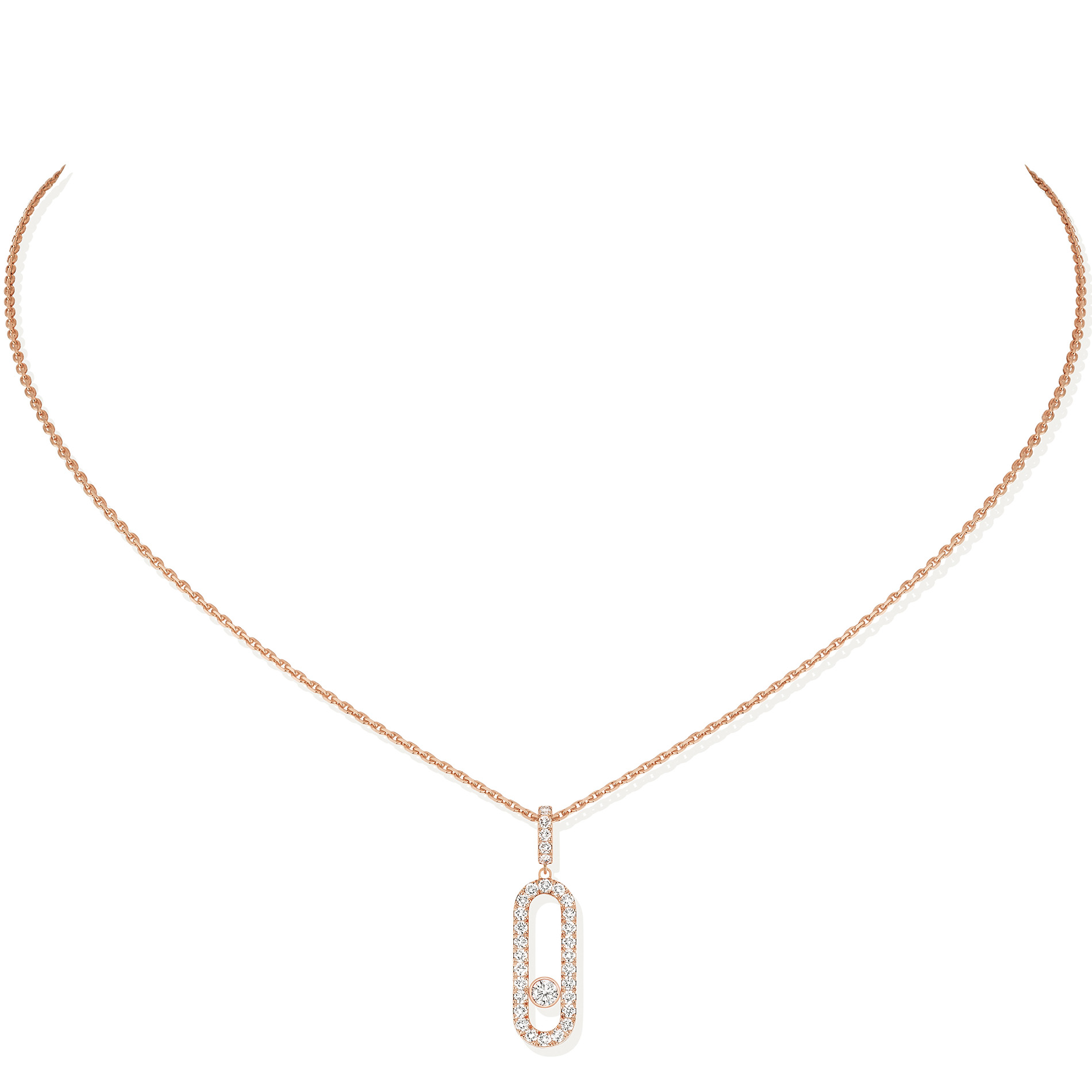 Collier Diamant Or Rose