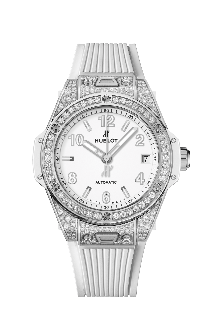 One Click Steel White Pavé 39MM
