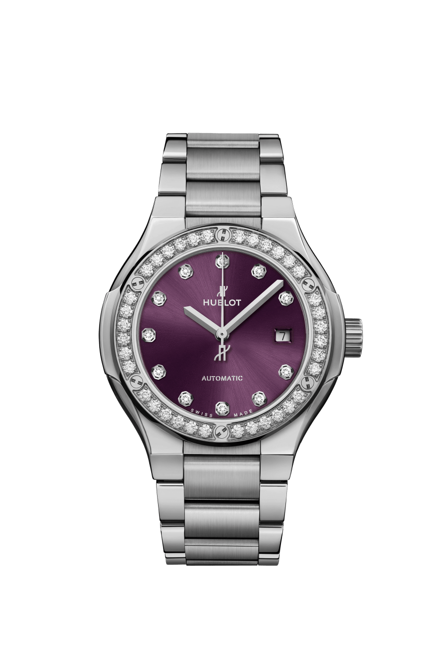Titanium Purple Diamonds Bracelet 33MM