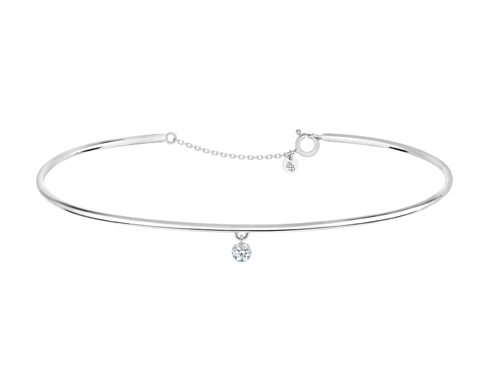 BRACELET JONC 360°, diamant brillant 0,10 carat 360° Référence :  BT0017WGDI -1