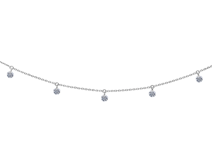 COLLIER 360°, 5 diamants brillants, 0,50 carat