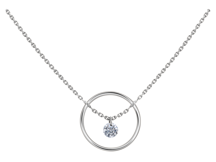 COLLIER Excentrique 1, diamant brillant, 0,07 carat