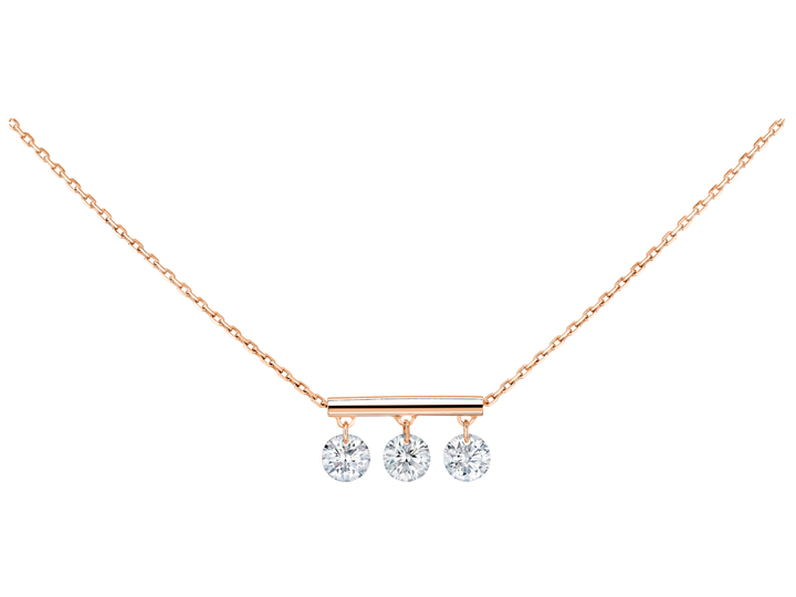 COLLIER Pampilles, 3 diamants brillants, 0,30 carat