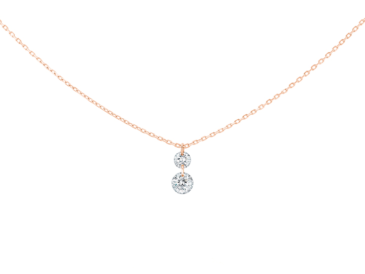 COLLIER DUO 360°, 2 diamants brillants, 0,20 carat