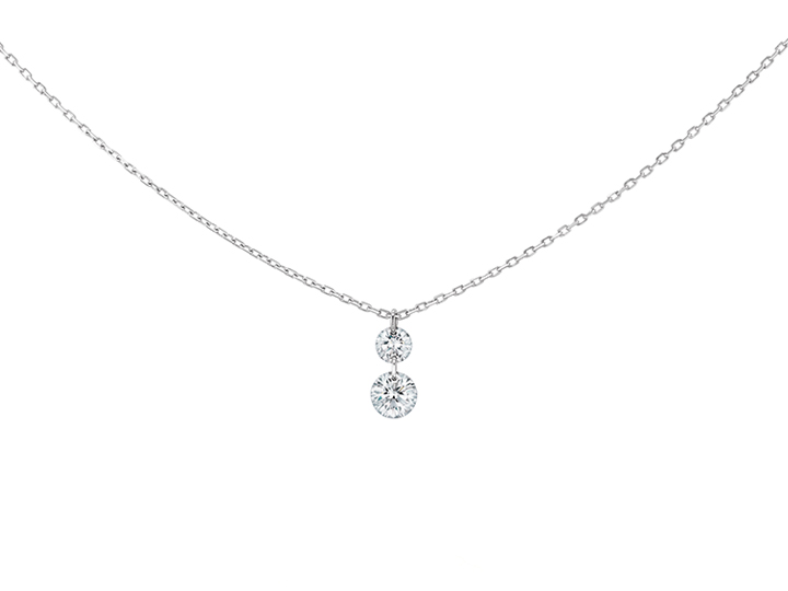 COLLIER DUO 360°, 2 diamants brillants, 0,20 carat