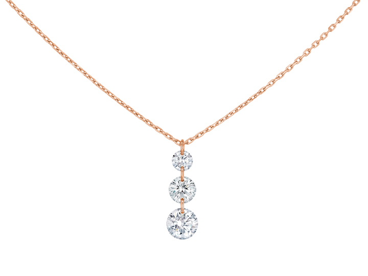 COLLIER TRIO 360°, 3 diamants brillants,  0,40 carat