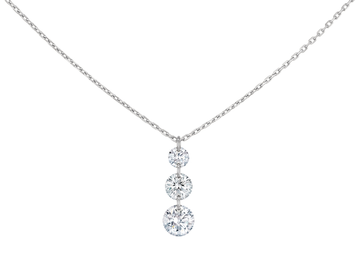 COLLIER TRIO 360°, 3 diamants brillants,  0,40 carat 360° Référence :  CL0022WGDI -1