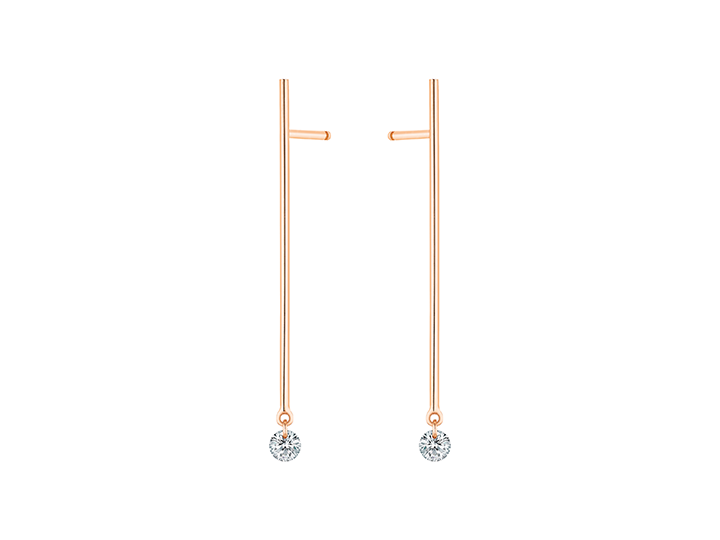 PENDANTS D'OREILLES Majorette, 2 diamants brillants, 2 X 0,07 carat