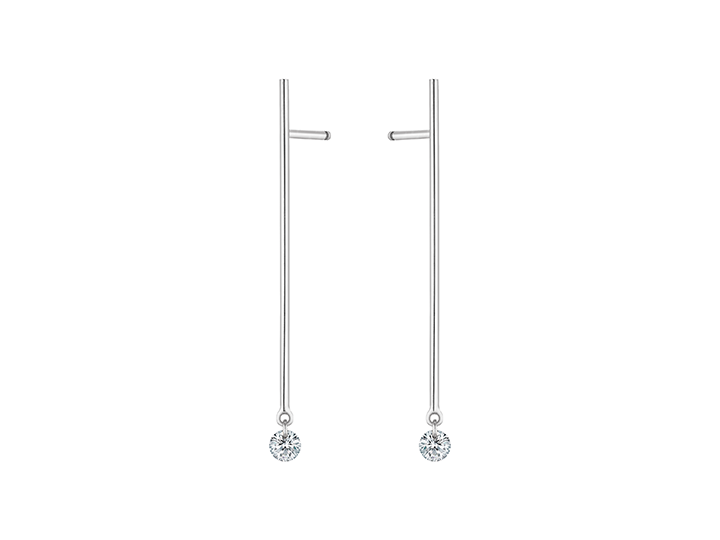 PENDANTS D'OREILLES Majorette, 2 diamants brillants, 2 X 0,07 carat