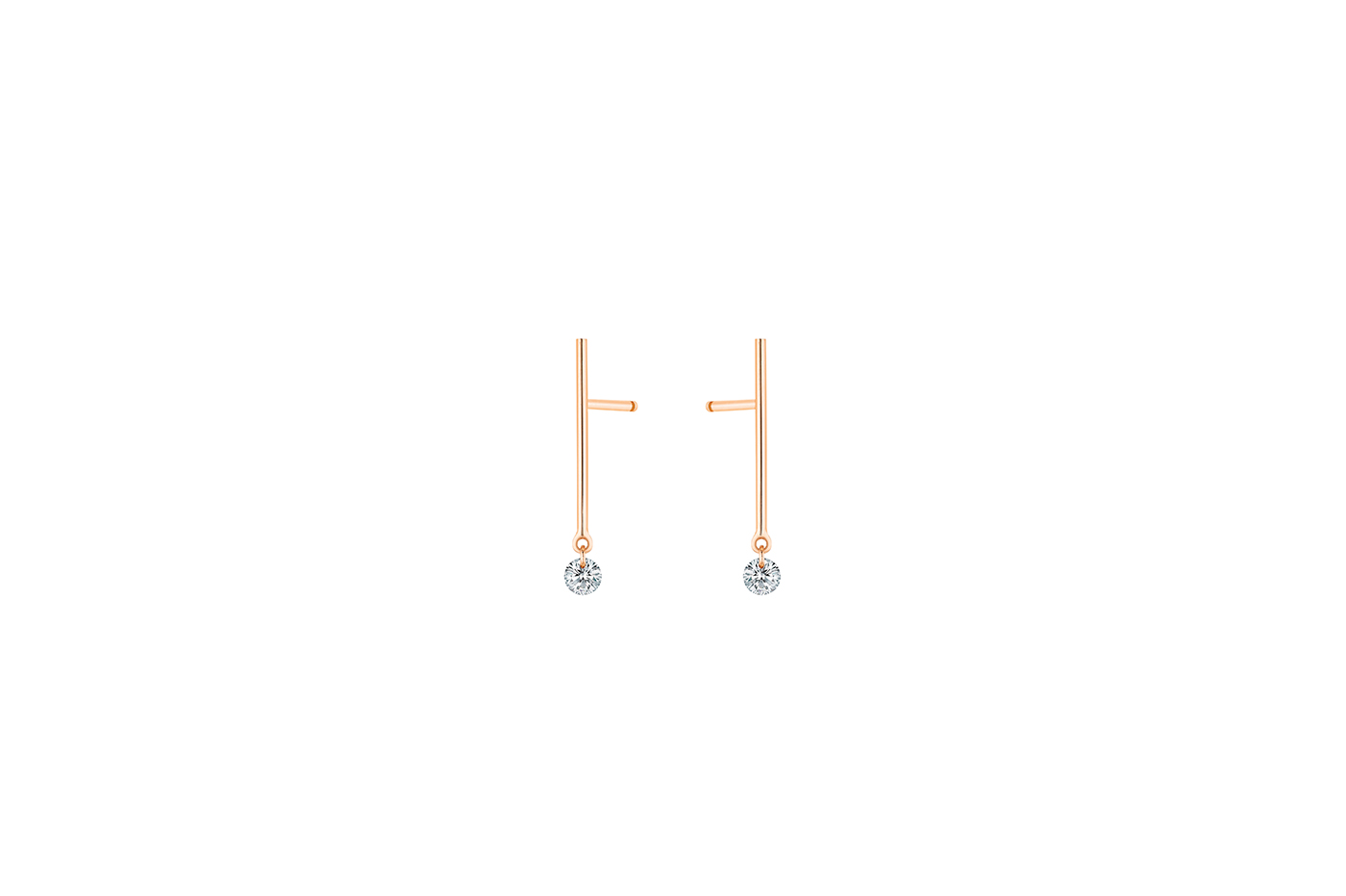 Mini Pendants d'Oreilles MAJORETTE,  2 diamants GSI, 2 x 0,07 ct approx., or 18KT,  1gr., 1,5cm  MAJORETTE Référence :  EA0030WGDI -3