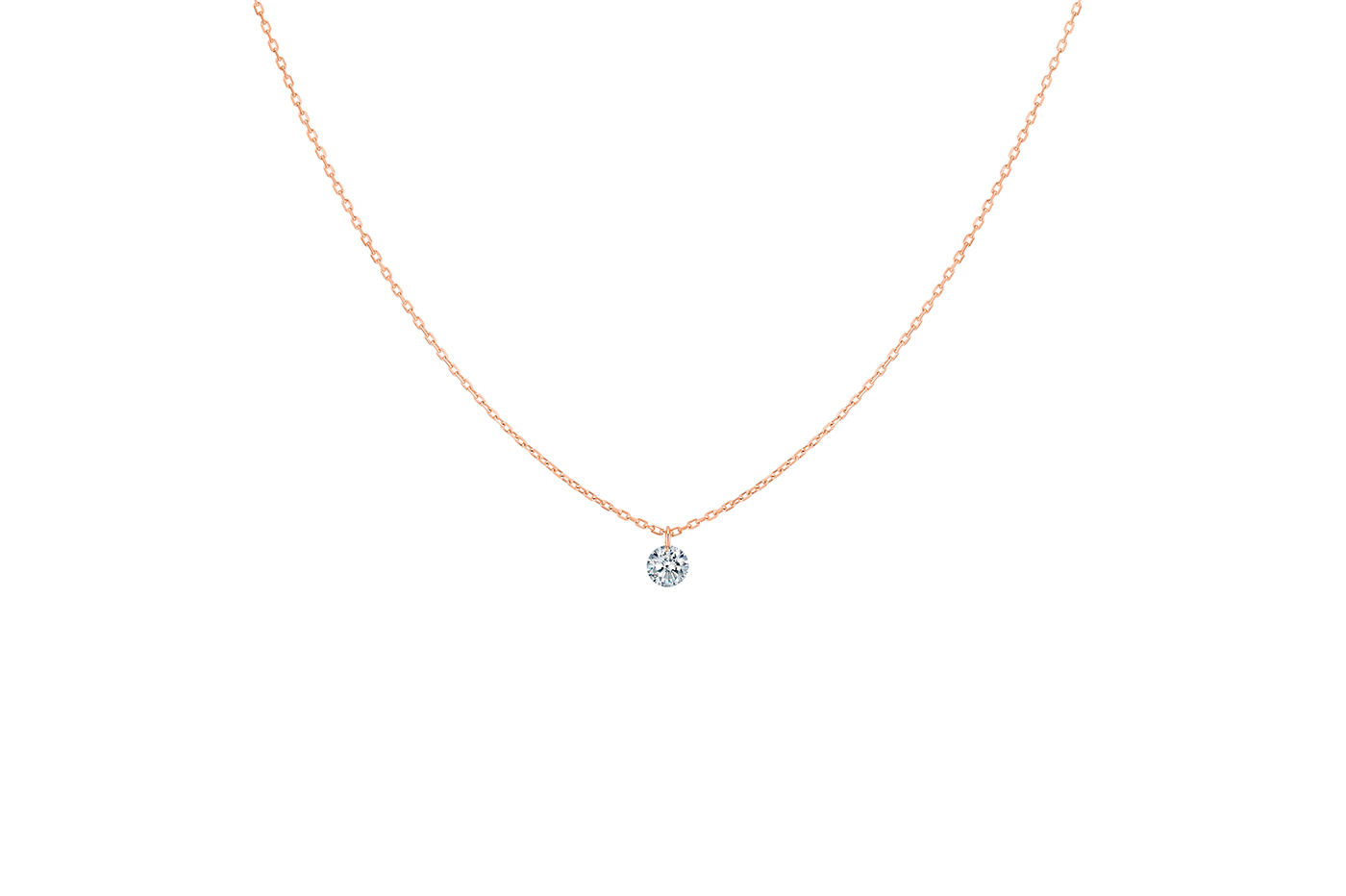 COLLIER 360° – DIAMANT SOLITAIRE, 0,10 ct approx., or 18KT, 1gr. 360° Référence :  PE0001YGDI -3
