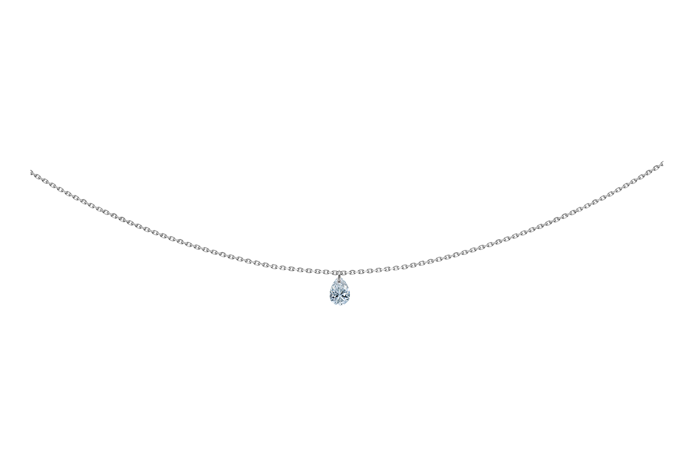 COLLIER 360° - DIAMANT TAILLE POIRE, 0,25 ct approx., or 18KT, 1gr. 360° Référence :  PE0005YGDI -2
