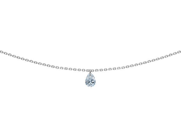 COLLIER 360°, diamant poire 0,25 carat 360° Référence :  PE0005WGDI -1