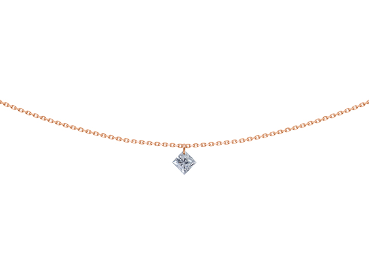 COLLIER 360°, diamant princesse 0,20 carat 360° Référence :  PE0008PGDI -1