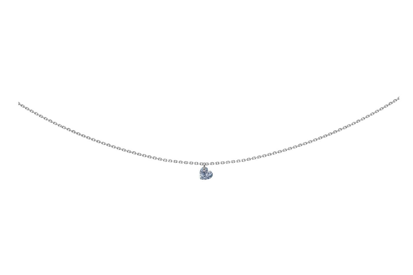 COLLIER 360° – DIAMANT TAILLE COEUR, 0,15 ct approx., or 18KT, 1gr. 360° Référence :  PE0009YGDI -2