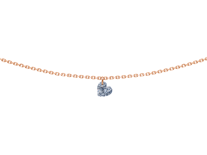 COLLIER 360°, diamant coeur 0,15 carat