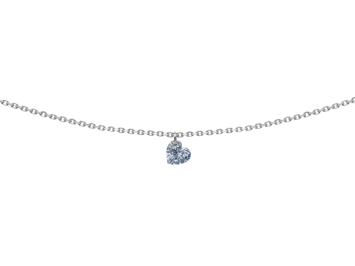 COLLIER 360°, diamant coeur 0,15 carat