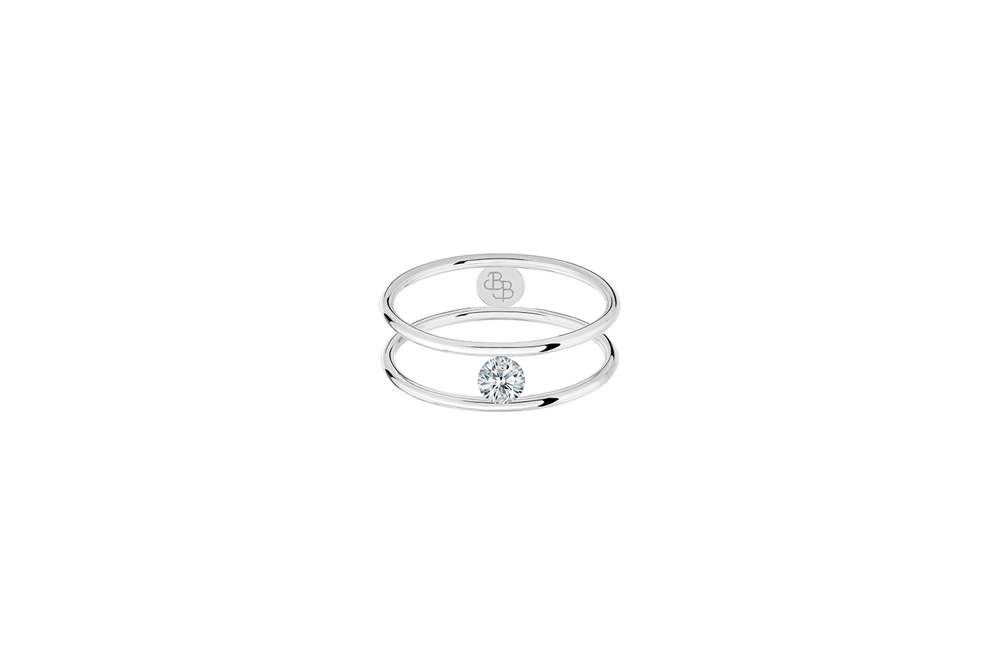 Bague HULA HOOP, diamant GSI, 0,10 ct approx., or 18KT, 2,1gr.