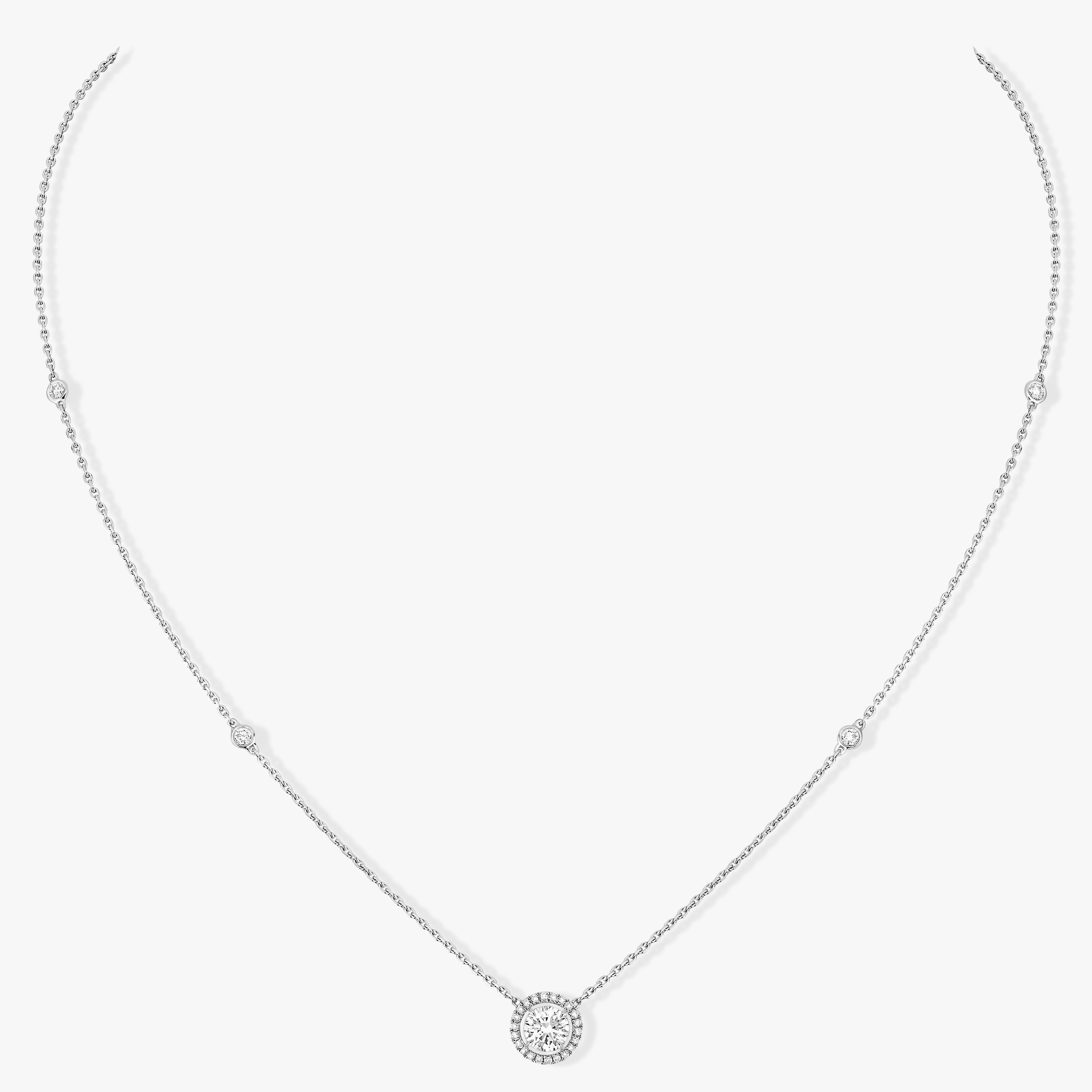 Collier Solitaire M-Love Brillant 0,20ct G/VS Diamant Or Blanc (E)Motion Référence :  08649-WG -2