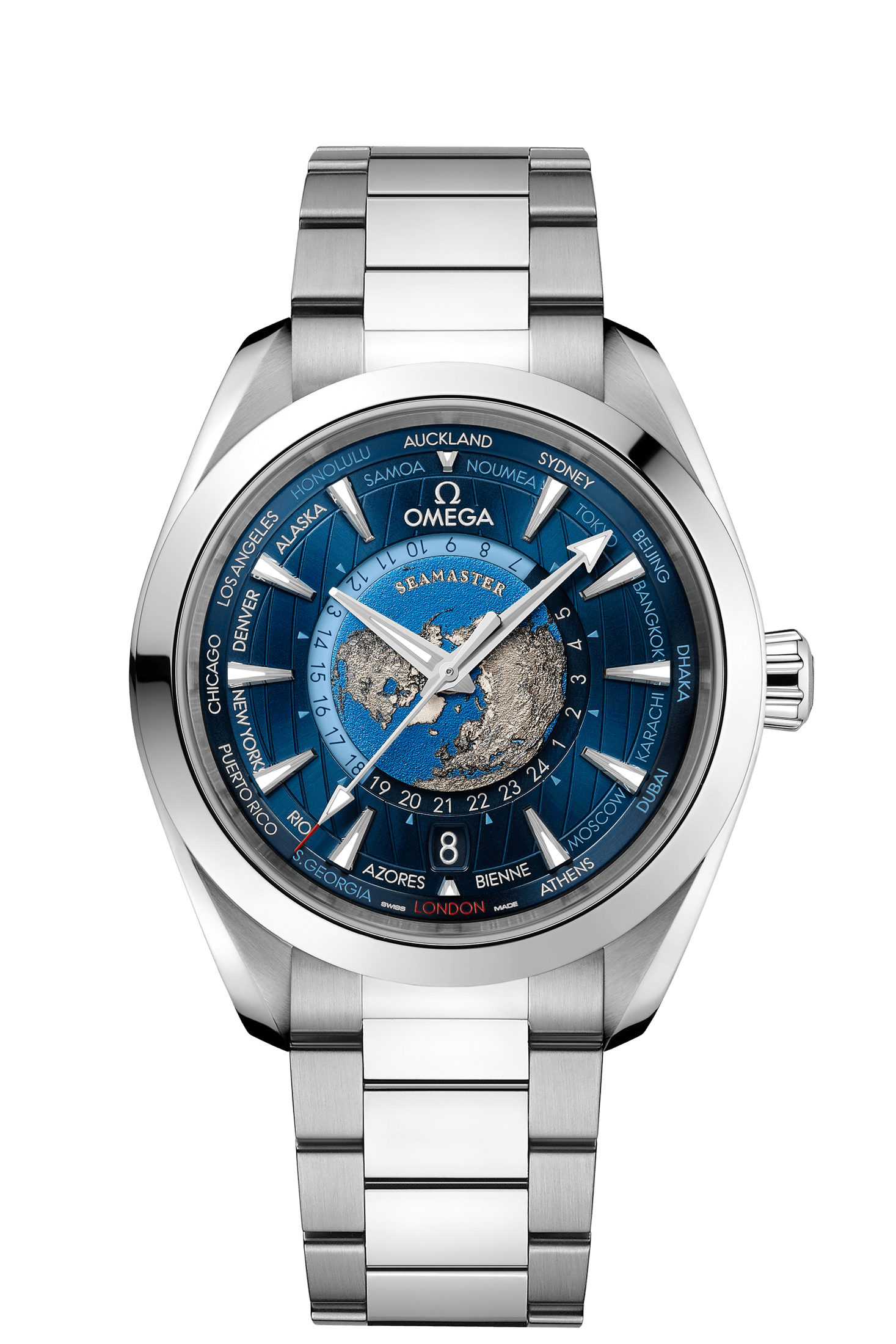 Aqua Terra 150M Co‑Axial Master Chronometer GMT Worldtimer 43 mm