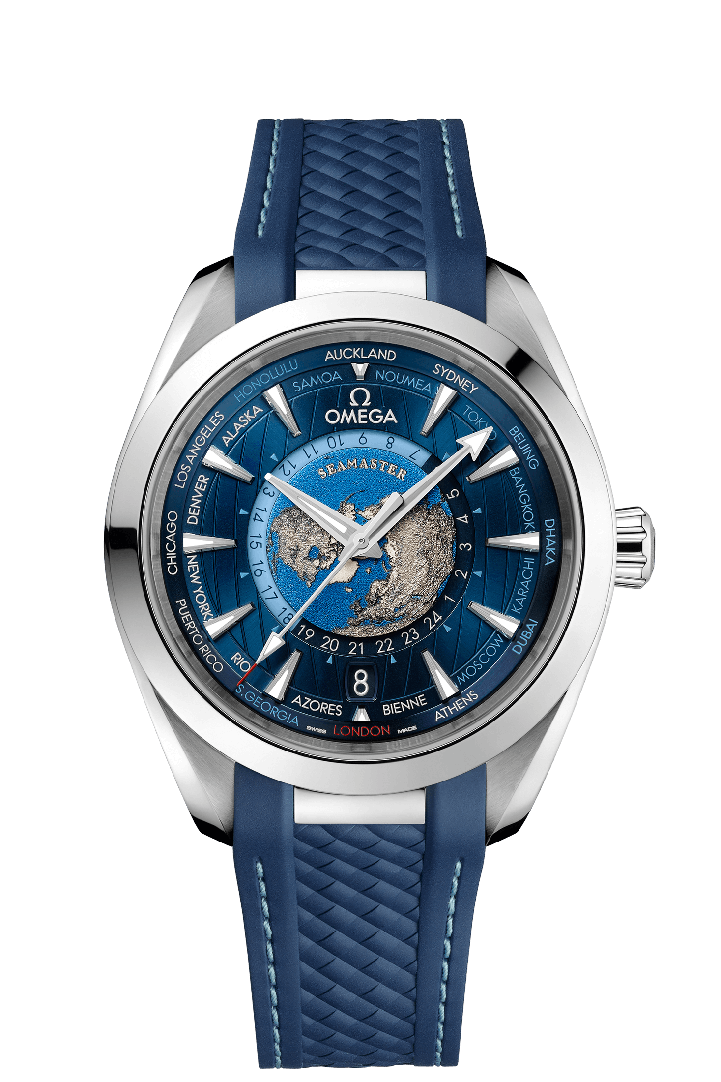 Aqua Terra 150M Co‑Axial Master Chronometer GMT Worldtimer 43 mm