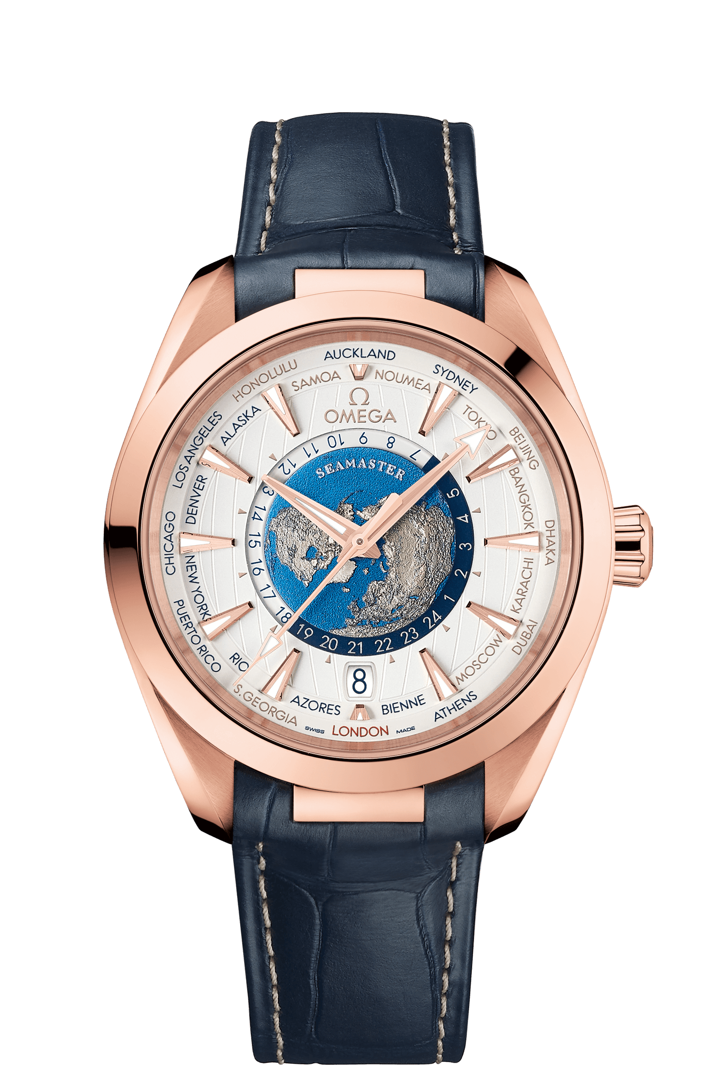 Aqua Terra 150M Co‑Axial Master Chronometer GMT Worldtimer 43 mm