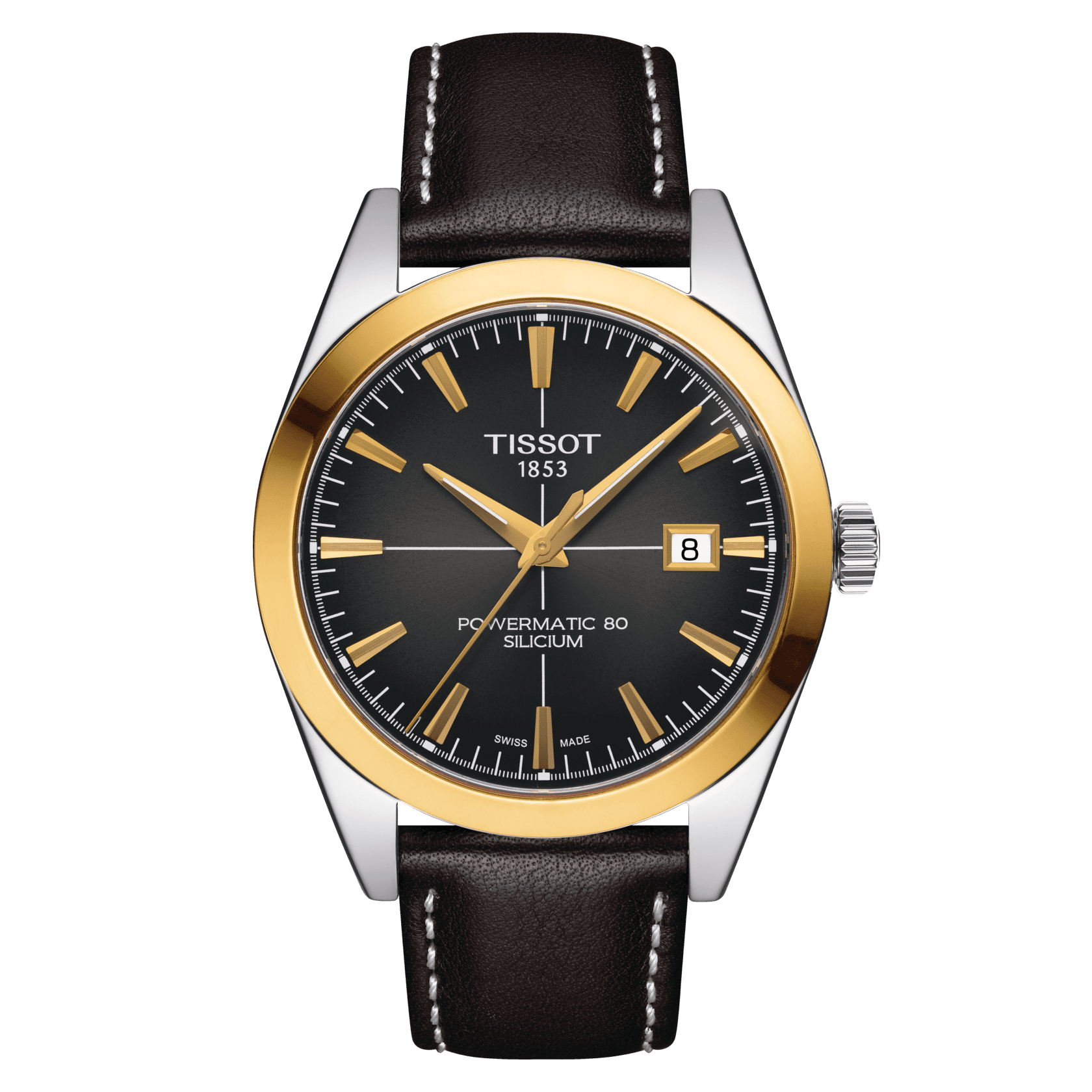 TISSOT GENTLEMAN POWERMATIC 80 SILICIUM SOLID 18K GOLD BEZEL T-Gold Référence :  T927.407.46.061.01 -1