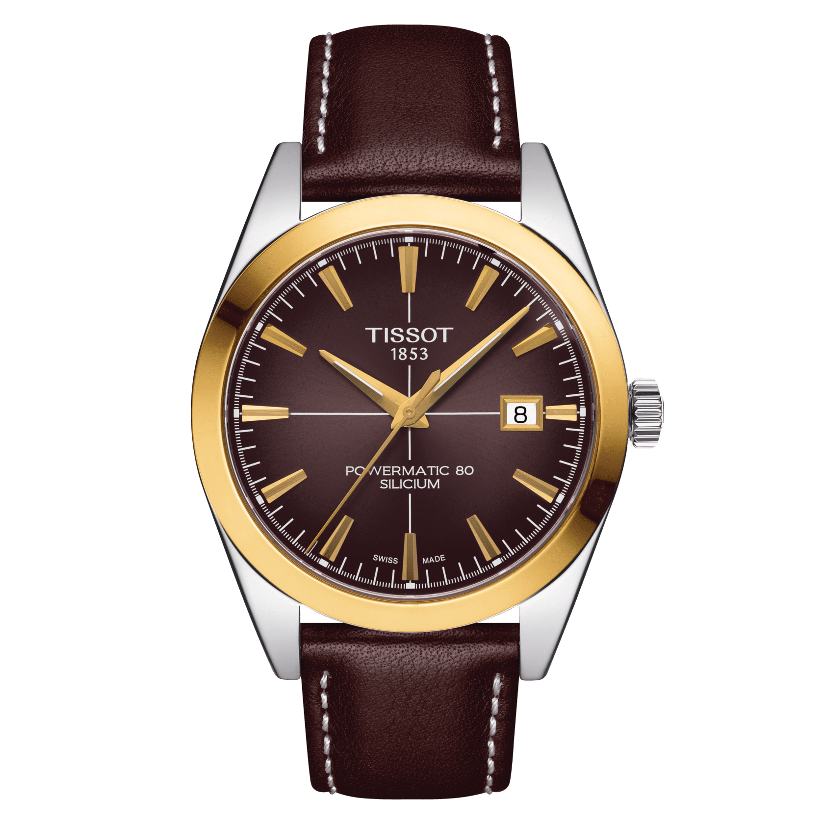 TISSOT GENTLEMAN POWERMATIC 80 SILICIUM SOLID 18K GOLD BEZEL T-Gold Référence :  T927.407.46.291.01 -1