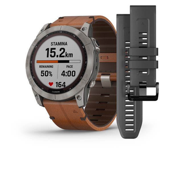 Montre Connectée Garmin Fénix 7/ Notifications/ Fréquence Cardiaque/ GPS/  Argent et Gris