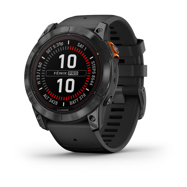 GARMIN FENIX 6X PRO SOLAR Mixte Titane / Carbon Gray DLC avec bracelet noir