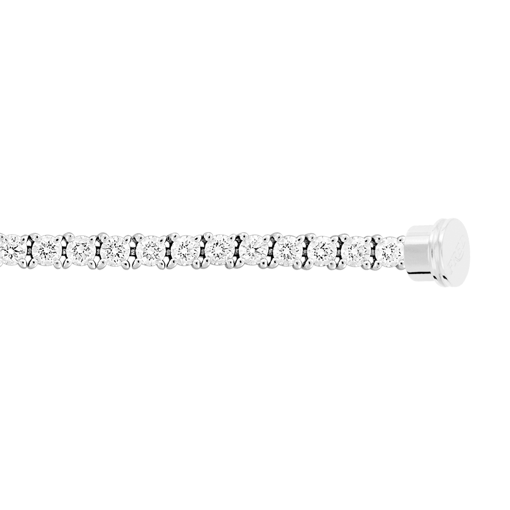 Bracelet ligne diamants or blanc 750/1000e Force 10 Référence :  6J0172 -1