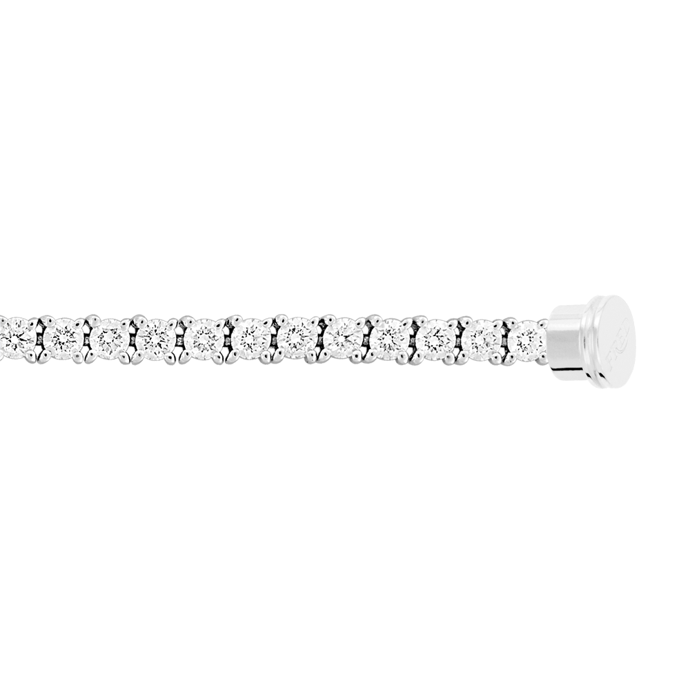 Bracelet ligne diamants or blanc 750/1000e