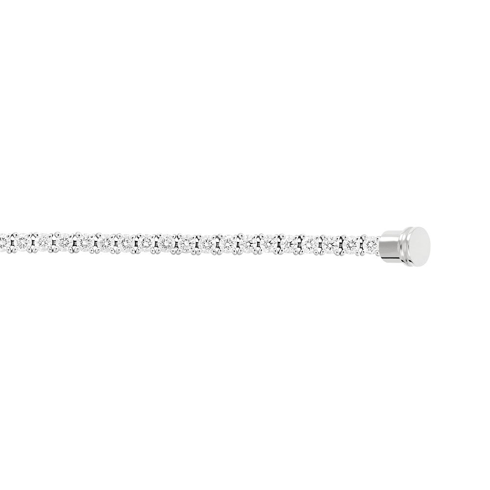 Bracelet ligne diamants et or blanc 750/1000e Force 10 Référence :  6J0173 -1