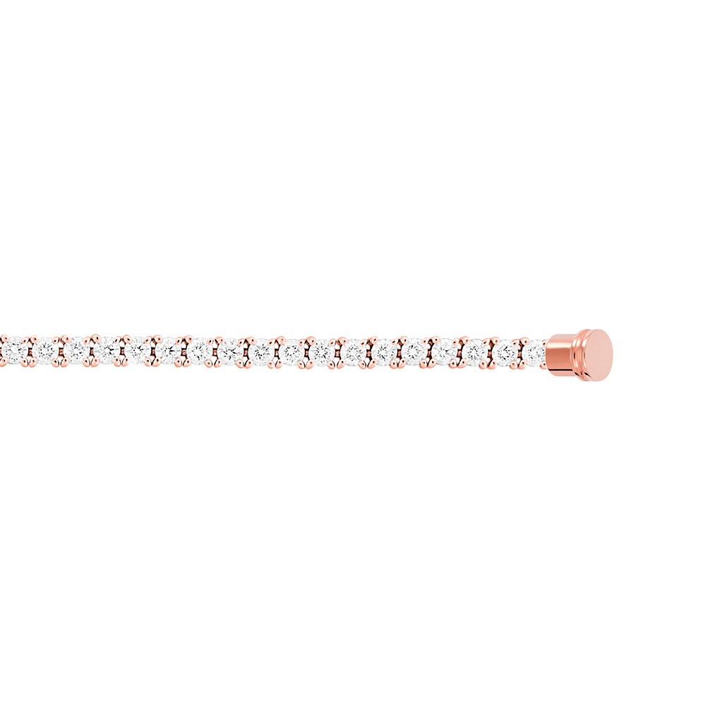 Bracelet ligne diamants or rose 750/1000e
