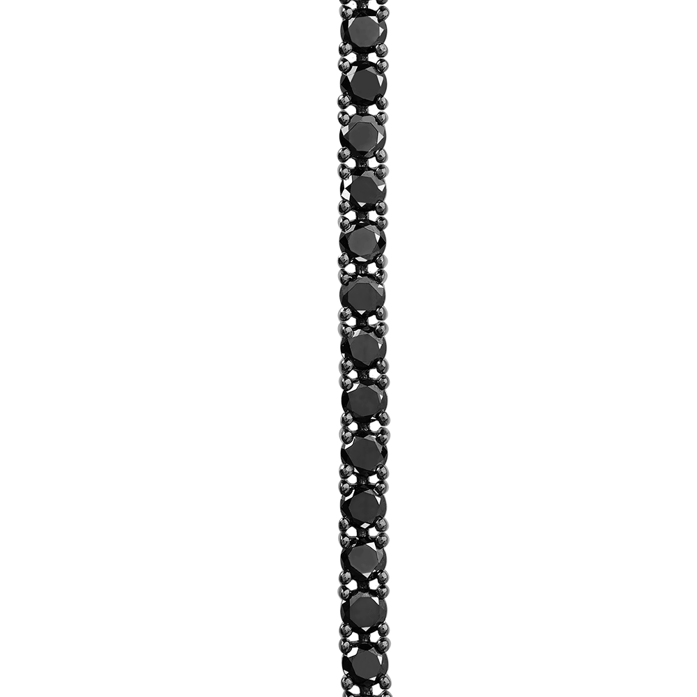 Bracelet ligne diamants noirs or blanc 750/1000e Force 10 Référence :  6J0203 -3