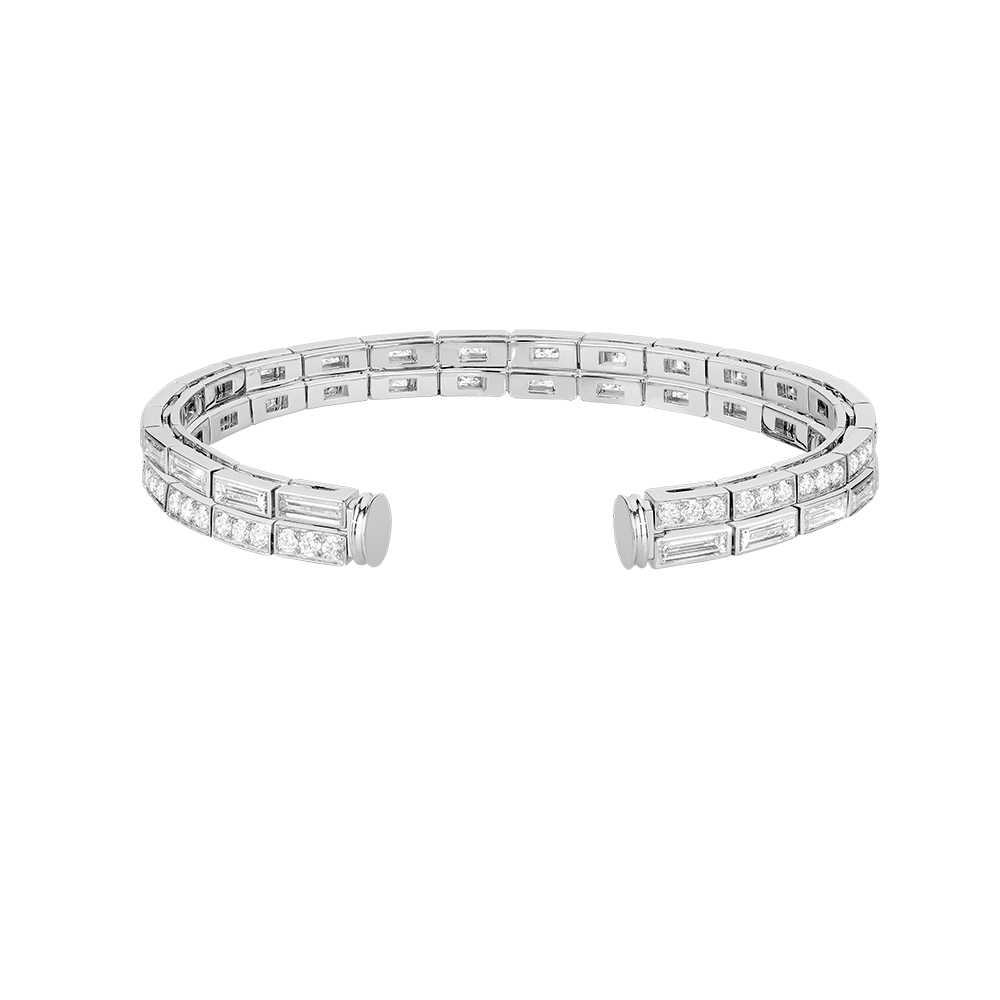 Bracelet diamants taille baguette or blanc 750/1000e Force 10 Référence :  6J0205 -1