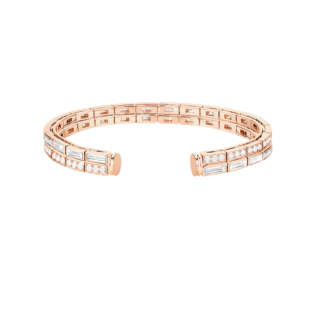 Bracelet diamants taille baguette or rose 750/1000e
