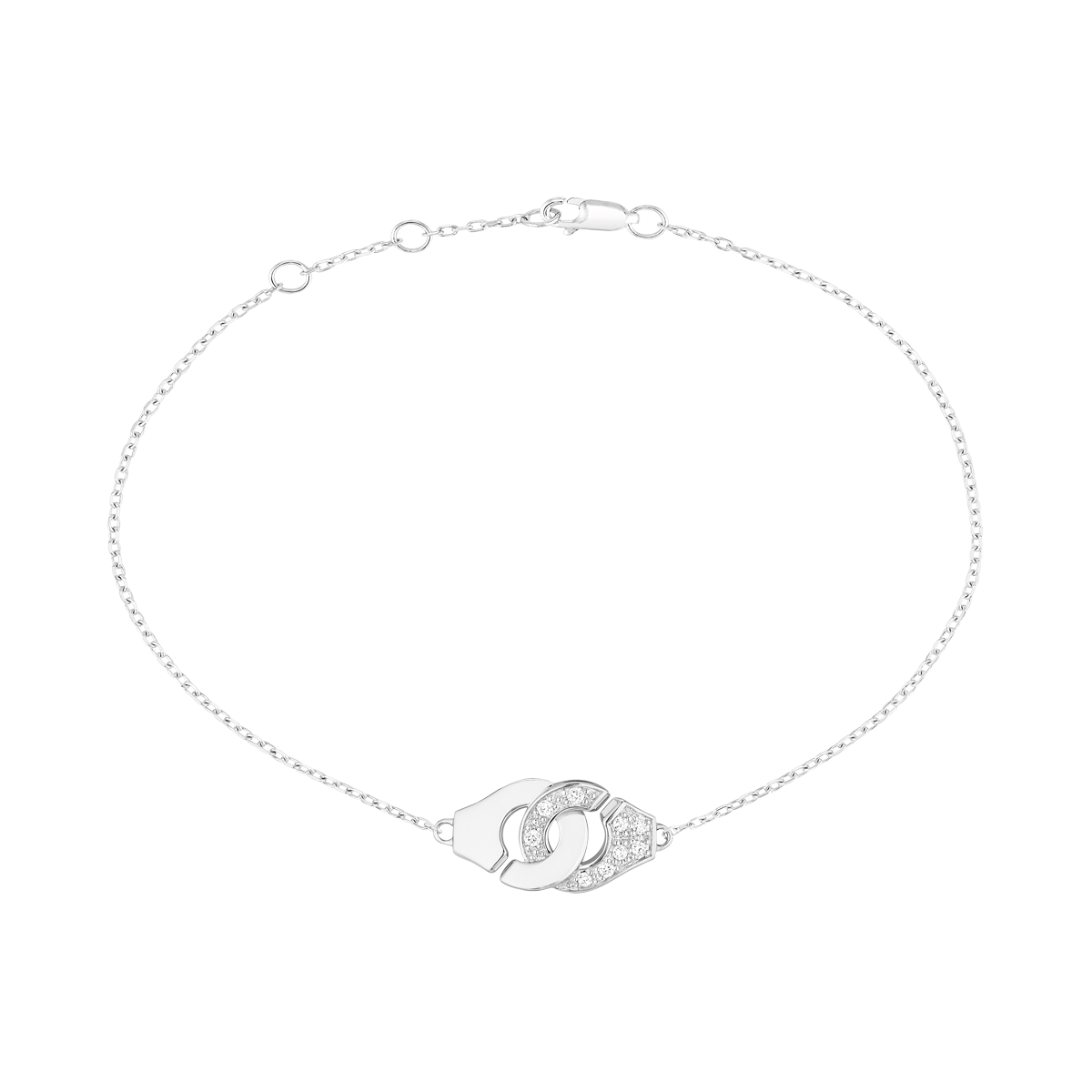 Bracelet Menottes dinh van R8 or blanc et diamants Menottes dinh van Référence :  301212 -3